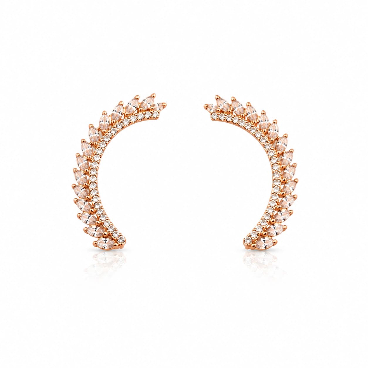 Celeste Crystal Leaf Ear Cuff Earrings imitation Earrings by Soni De Nakhre