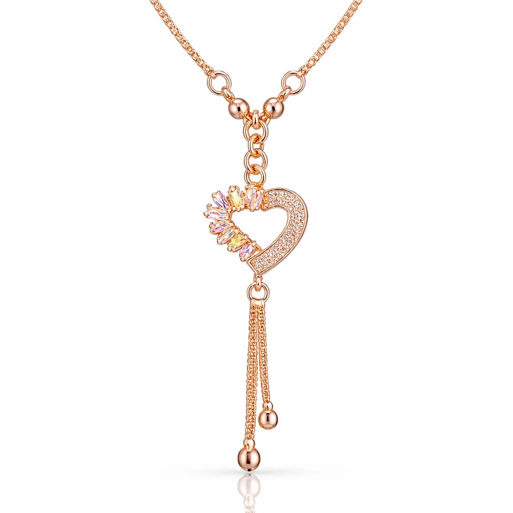 Celeste Multicolor Heart Drop Necklace