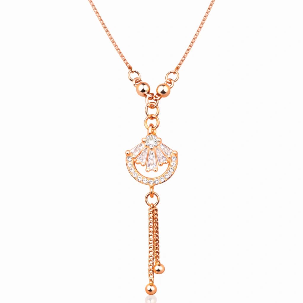 Aurelia Crystal Fan Drop Necklace