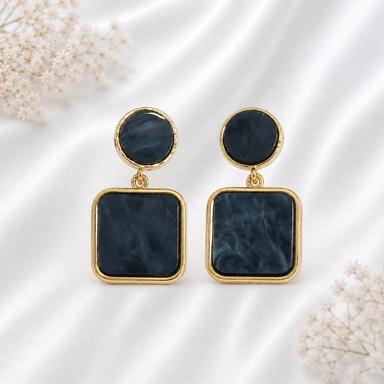 Noir Muse Geometric Drop Earrings imitation Earrings by Soni De Nakhre