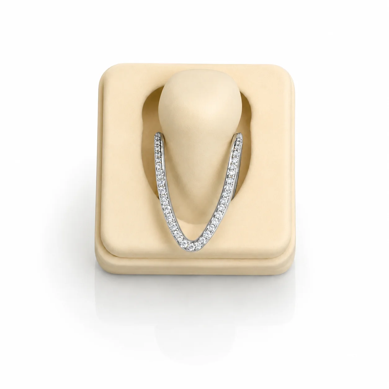 Celeste Crystal V-Curve Statement Ring β alternate view