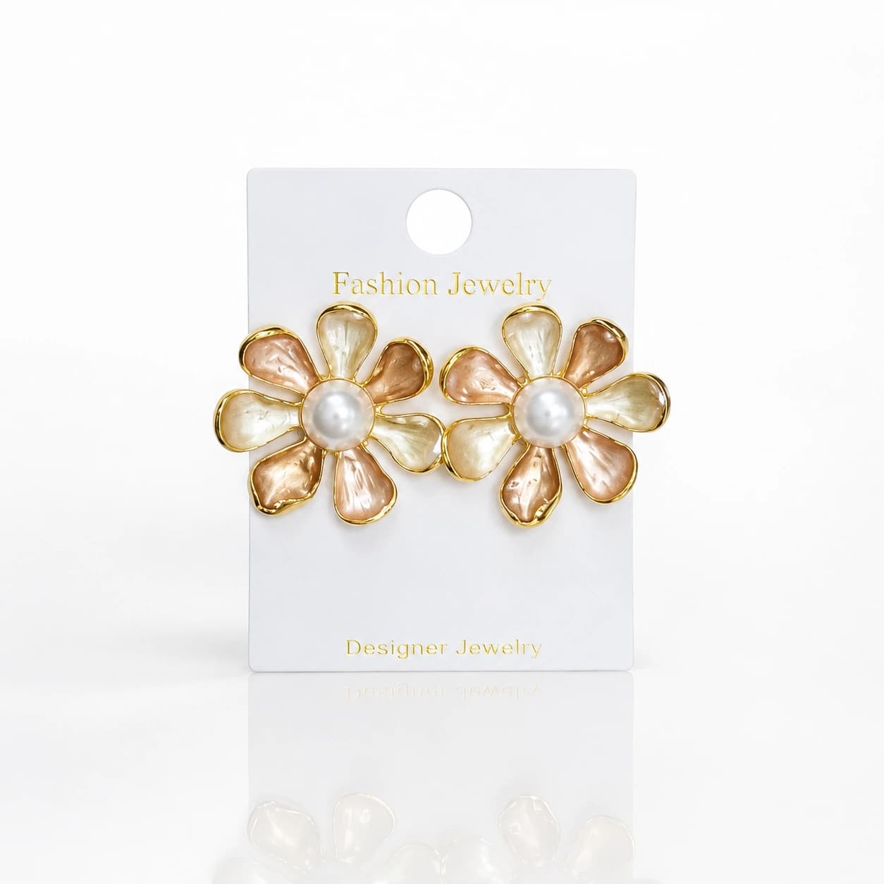 Celeste Pearl Blush Floral Stud Earrings imitation Earrings by Soni De Nakhre
