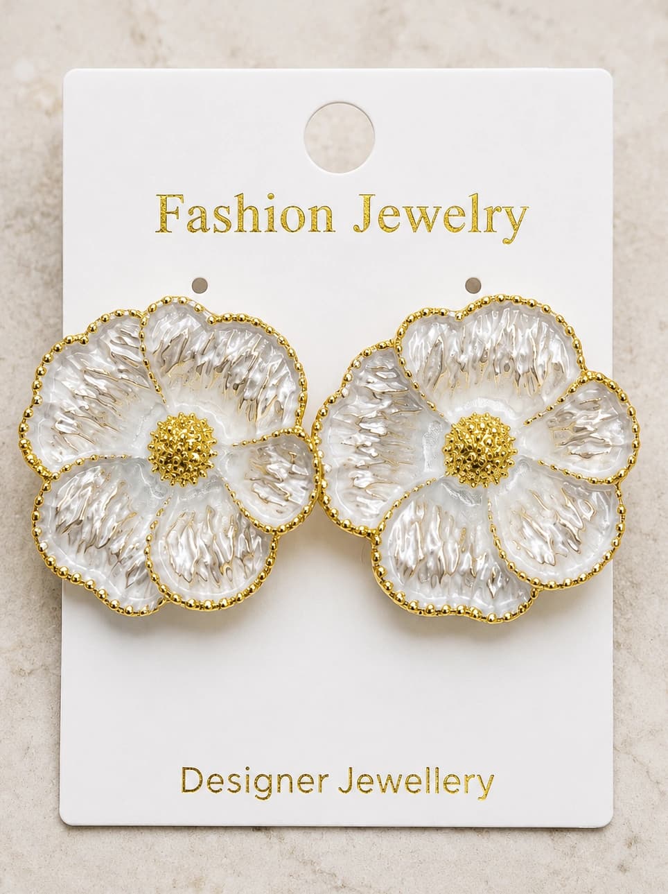Celeste White Floral Pearl Stud Earrings imitation Earrings by Soni De Nakhre